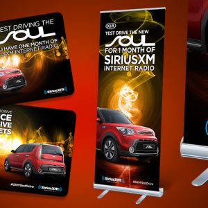 Point of Purchase Marketing Design: SiriusXM and Kia Soul