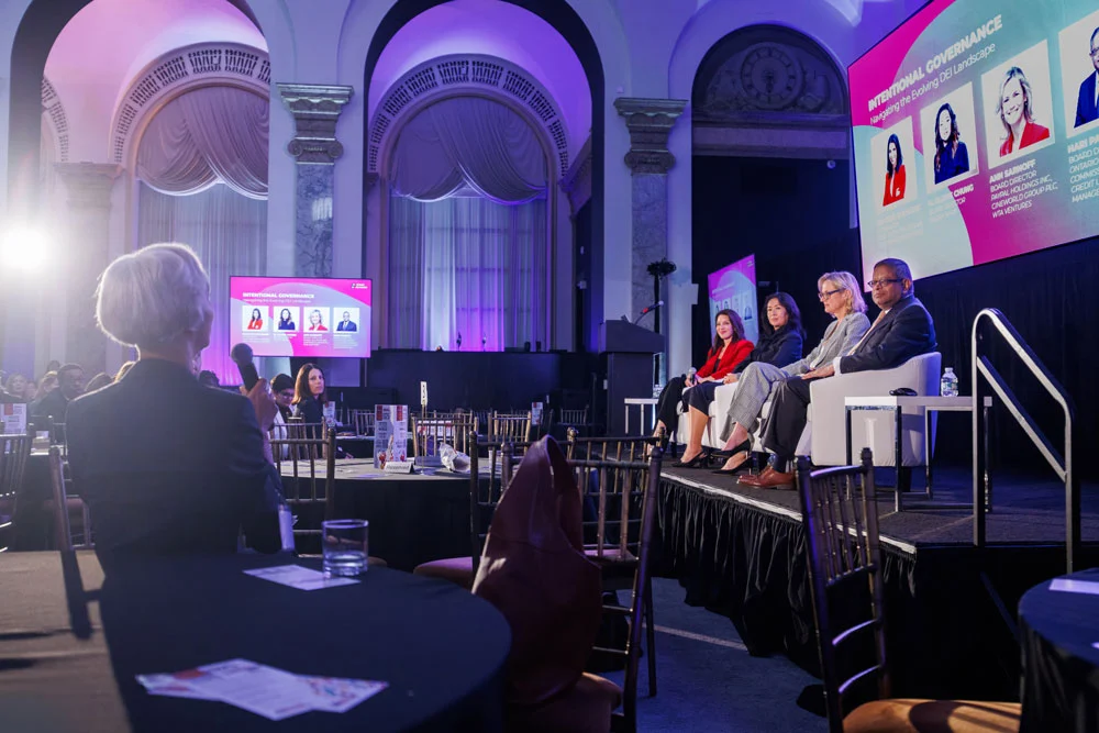 Audience members listen to DEI leadership panel at the Global Summit 2025 in New York
