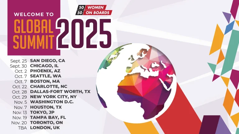 50 Women on Boards Global Summit 2025 City Tour Schedule