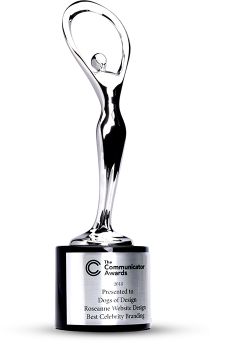 Communicator Award presented to Dogs of Design for Roseanne Website Design – Best Celebrity Branding, 2018